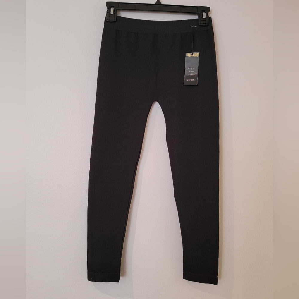 Miss Juli Seamless Black Cropped Leggings Size M/L Y2k